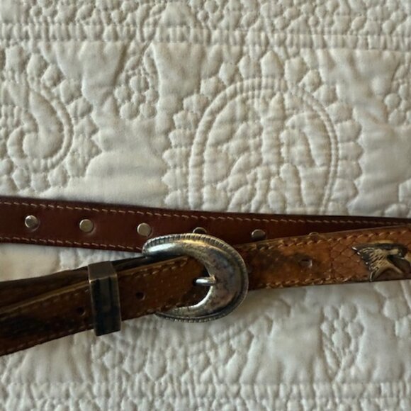 Vintage Doppia Vita Brown Leather Belt - Picture 1 of 5